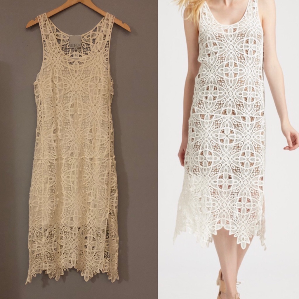 Nwot. Addison White Crochet Midi Dress.